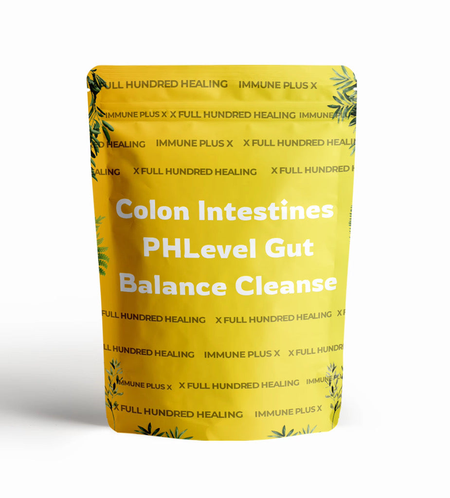 Yellow package with text on a white background- Gut Balance leanse - Immune Plus Detox Set 