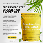 Yellow package with text on a white background Immune plus colon balance and cleanse 